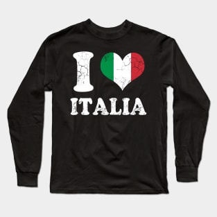 I Love Italia Flag Italian Italy Long Sleeve T-Shirt